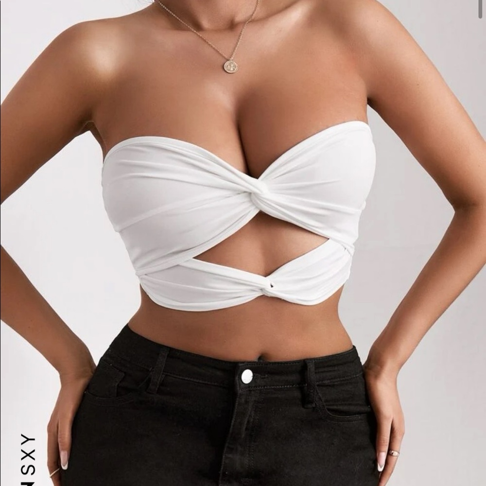 white twist tube top
